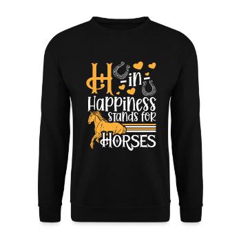 Pferd Reiterin Pferdeliebhaberin Pferdesportler - Unisex Pullover - Schwarz - Vorne - Alina (178cm) & Michal (187cm)