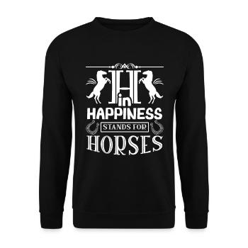 Pferd Reiterin Pferdeliebhaberin Pferdesportler - Unisex Pullover - Schwarz - Vorne - Alina (178cm) & Michal (187cm)