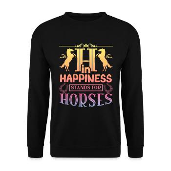 Pferd Reiterin Pferdeliebhaberin Pferdesportler - Unisex Pullover - Schwarz - Vorne - Alina (178cm) & Michal (187cm)