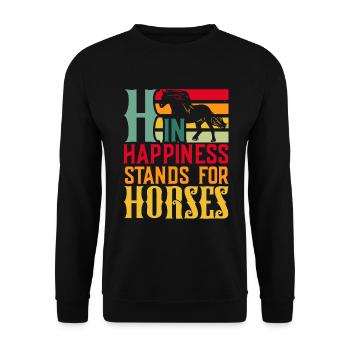 Pferd Reiterin Pferdeliebhaberin Pferdesportler - Unisex Pullover - Schwarz - Vorne - Alina (178cm) & Michal (187cm)