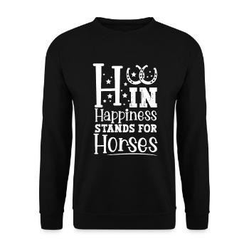 Pferd Reiterin Pferdeliebhaberin Pferdesportler - Unisex Pullover - Schwarz - Vorne - Alina (178cm) & Michal (187cm)
