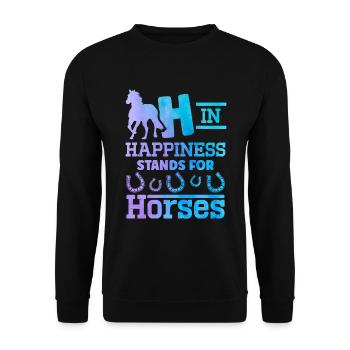 Pferd Reiterin Pferdeliebhaberin Pferdesportler - Unisex Pullover - Schwarz - Vorne - Alina (178cm) & Michal (187cm)