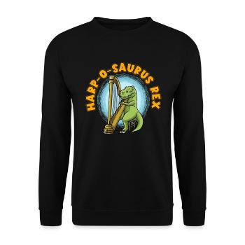 Harf-o-saurus Rex Harfe Spieler Harfenist - Unisex Pullover - Schwarz - Vorne - Alina (178cm) & Michal (187cm)
