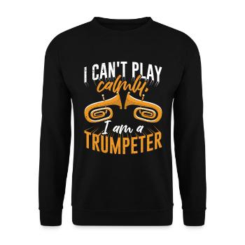 Trompete Trompeter Trompetenspieler - Unisex Pullover - Schwarz - Vorne - Alina (178cm) & Michal (187cm)