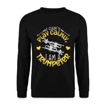 Trompete Trompeter Trompetenspieler - Unisex Pullover - Schwarz - Vorne - Alina (178cm) & Michal (187cm)