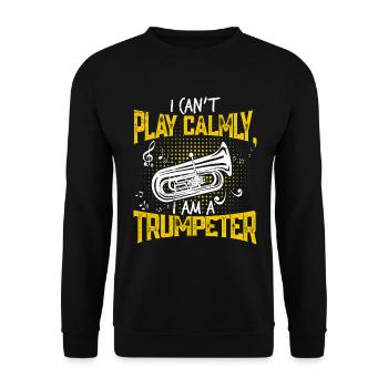 Trompete Trompeter Trompetenspieler - Unisex Pullover - Schwarz - Vorne - Alina (178cm) & Michal (187cm)