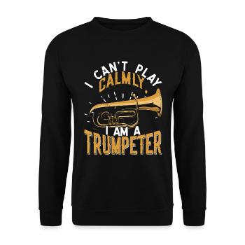 Trompete Trompeter Trompetenspieler - Unisex Pullover - Schwarz - Vorne - Alina (178cm) & Michal (187cm)