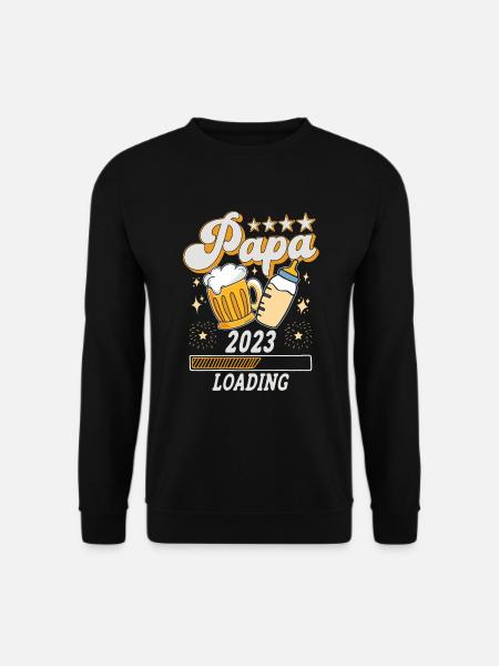 Papa 2023 is Loading for new fathers - Unisex Sweatshirt - black