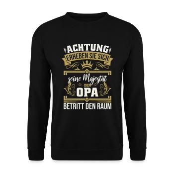 Attention Sa Majesté l'OPA entre dans la salle - Sweat-shirt Unisexe - noir - Devant - Alina (178cm) & Michal (187cm)