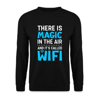 Wifi Magic in the Air pour les programmeurs - Sweat-shirt Unisexe - noir - Devant - Alina (178cm) & Michal (187cm)