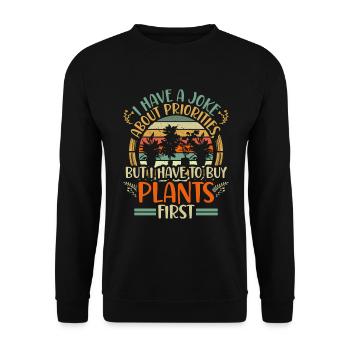 Plant Lovers Gardening Garden Gardeners - Unisex Sweatshirt - black - Front - Alina (178cm) & Michal (187cm)