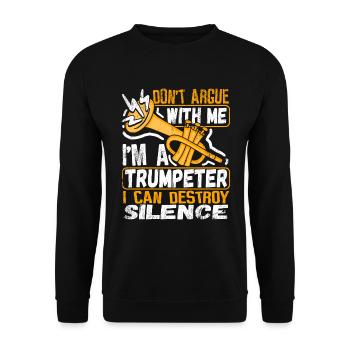 Trompeter Trompete Instrument Blechblasmusik - Unisex Pullover - Schwarz - Vorne - Alina (178cm) & Michal (187cm)