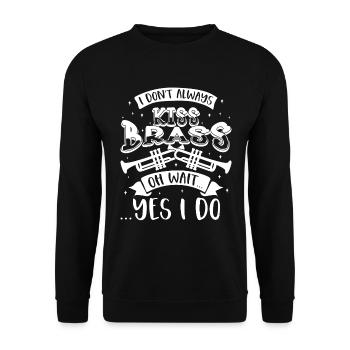 Trumpeter Trumpet Instrument Brass Music - Unisex Sweatshirt - black - Front - Alina (178cm) & Michal (187cm)