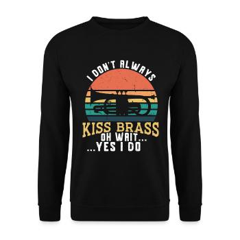 Trumpeter Trumpet Instrument Brass Music - Unisex Sweatshirt - black - Front - Alina (178cm) & Michal (187cm)