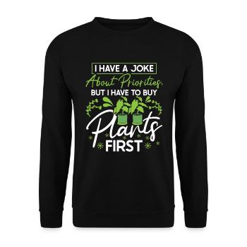 Plant Lovers Gardening Garden Gardeners - Unisex Sweatshirt - black - Front - Alina (178cm) & Michal (187cm)