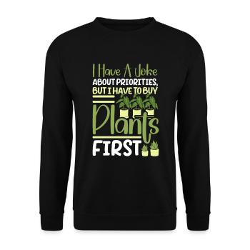 Plant Lovers Gardening Garden Gardeners - Unisex Sweatshirt - black - Front - Alina (178cm) & Michal (187cm)