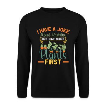 Plant Lovers Gardening Garden Gardeners - Unisex Sweatshirt - black - Front - Alina (178cm) & Michal (187cm)