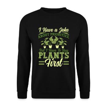 Plant Lovers Gardening Garden Gardeners - Unisex Sweatshirt - black - Front - Alina (178cm) & Michal (187cm)