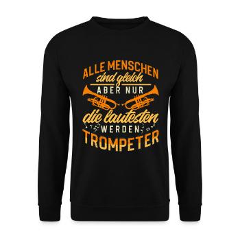 Trompeter Trompete Instrument Blechblasmusik - Unisex Pullover - Schwarz - Vorne - Alina (178cm) & Michal (187cm)