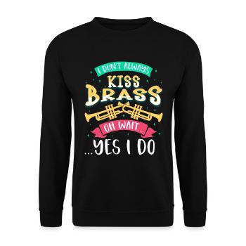 Trumpeter Trumpet Instrument Brass Music - Unisex Sweatshirt - black - Front - Alina (178cm) & Michal (187cm)