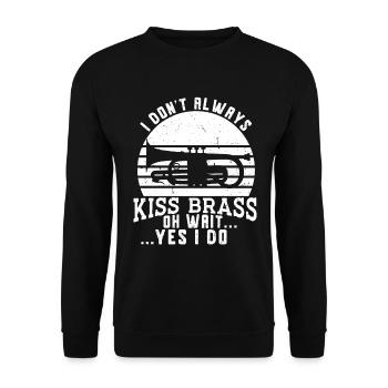 Trumpeter Trumpet Instrument Brass Music - Unisex Sweatshirt - black - Front - Alina (178cm) & Michal (187cm)