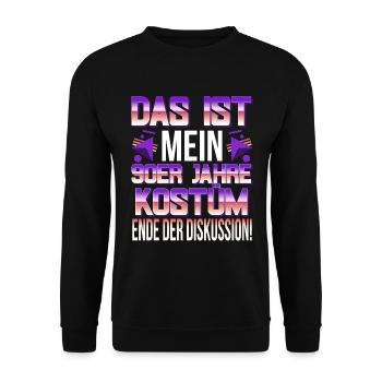 90er Jahre Outfit Kostüm Party Mottoparty Herren - Unisex Pullover - Schwarz - Vorne - Alina (178cm) & Michal (187cm)