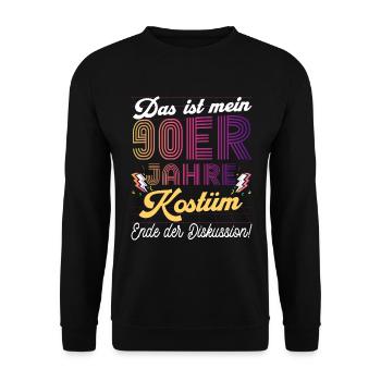 90er Jahre Mottoparty Outfit Kostüm Party Herren - Unisex Pullover - Schwarz - Vorne - Alina (178cm) & Michal (187cm)