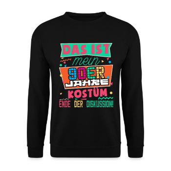 90er Jahre Outfit Kostüm Party Mottoparty Herren - Unisex Pullover - Schwarz - Vorne - Alina (178cm) & Michal (187cm)