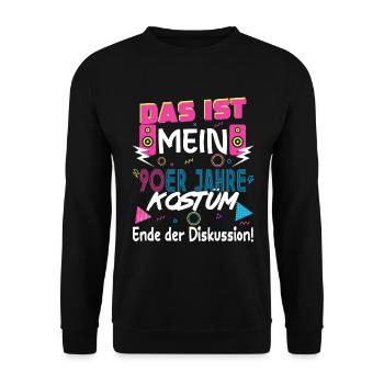 90er Jahre Outfit Damen Kostüm 1990er Mottoparty - Unisex Pullover - Schwarz - Vorne - Alina (178cm) & Michal (187cm)