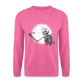 Skelett Halloween Dart Dartpfeile Dartspieler - Unisex Pullover - Pink - Vorne