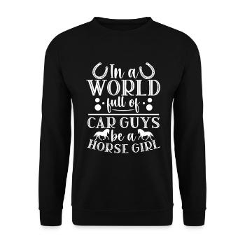 Dictons de cavaliers Chevaux de cavalier - Sweat-shirt Unisexe - noir - Devant - Alina (178cm) & Michal (187cm)