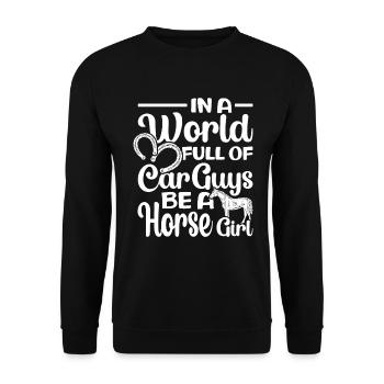 Dictons de cavaliers Chevaux de cavalier - Sweat-shirt Unisexe - noir - Devant - Alina (178cm) & Michal (187cm)