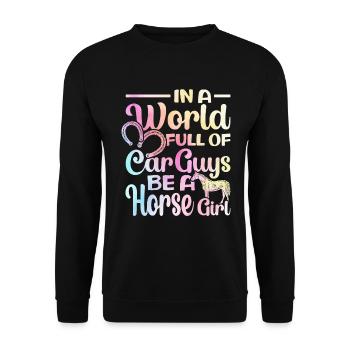 Dictons de cavaliers Chevaux de cavalier - Sweat-shirt Unisexe - noir - Devant - Alina (178cm) & Michal (187cm)