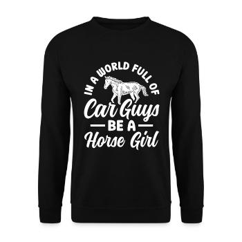 Dictons de cavaliers Chevaux de cavalier - Sweat-shirt Unisexe - noir - Devant - Alina (178cm) & Michal (187cm)