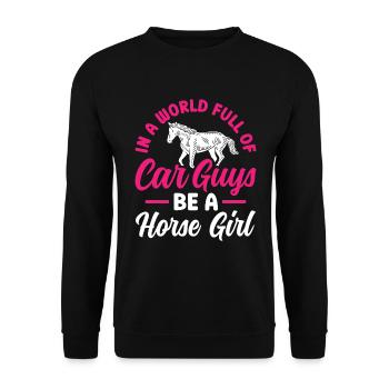 Dictons de cavaliers Chevaux de cavalier - Sweat-shirt Unisexe - noir - Devant - Alina (178cm) & Michal (187cm)