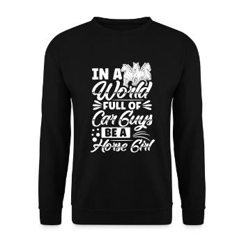 Rider Sayings Rider Horses - Unisex Sweatshirt - black - Front - Alina (178cm) & Michal (187cm)