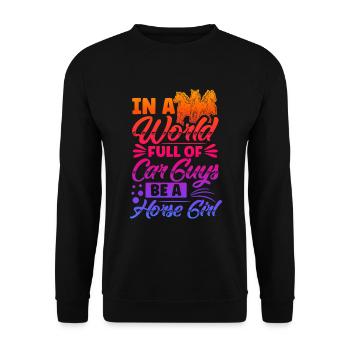 Dictons de cavaliers Chevaux de cavalier - Sweat-shirt Unisexe - noir - Devant - Alina (178cm) & Michal (187cm)