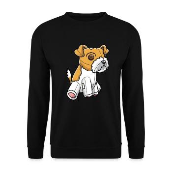Kromfohrländer Dog Cuddly Toy - Sweat-shirt Unisexe - noir - Devant - Alina (178cm) & Michal (187cm)