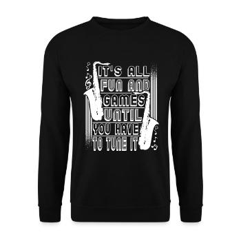 Saxophone Lecteur de saxophone - Sweat-shirt Unisexe - noir - Devant - Alina (178cm) & Michal (187cm)