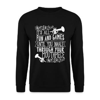 Trompeter Trompete Instrument Blechblasmusik - Unisex Pullover - Schwarz - Vorne - Alina (178cm) & Michal (187cm)