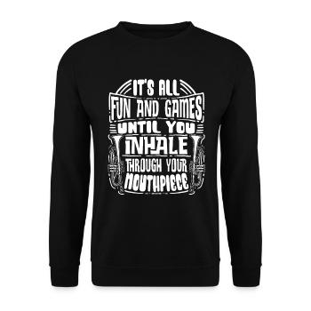 Trumpeter Trumpet Instrument Brass Music - Unisex Sweatshirt - black - Front - Alina (178cm) & Michal (187cm)