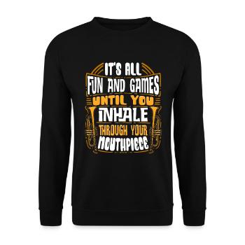 Trumpeter Trumpet Instrument Brass Music - Unisex Sweatshirt - black - Front - Alina (178cm) & Michal (187cm)