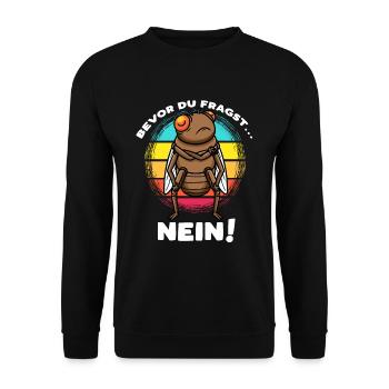 Retro Zikade Insekt Stur Nein Entomologie - Unisex Pullover - Schwarz - Vorne - Alina (178cm) & Michal (187cm)