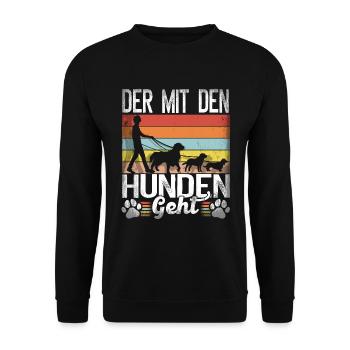 Hundebesitzer Spruch Lustig Hund Hundeliebhaber - Unisex Pullover - Schwarz - Vorne - Alina (178cm) & Michal (187cm)