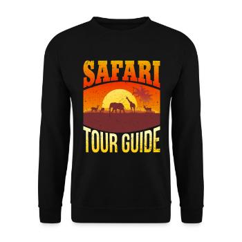 Safari Tour Guide Africa Vintage Wild Animals - Unisex Sweatshirt - black - Front - Alina (178cm) & Michal (187cm)