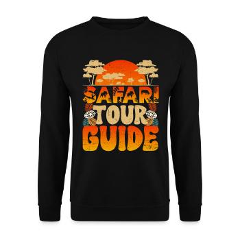 Safari Tour Guide Africa Vintage Wild Animals - Unisex Sweatshirt - black - Front - Alina (178cm) & Michal (187cm)