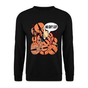 Cello Instrument Musiker Cellist Lustig - Unisex Pullover - Schwarz - Vorne - Alina (178cm) & Michal (187cm)