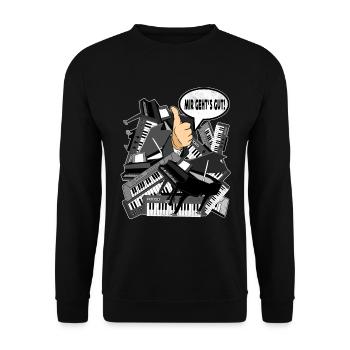 Klavier Keyboard Musikspieler Musiker Pianist - Unisex Pullover - Schwarz - Vorne - Alina (178cm) & Michal (187cm)