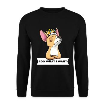 Chiweenie chien avec couronne - Sweat-shirt Unisexe - noir - Devant - Alina (178cm) & Michal (187cm)
