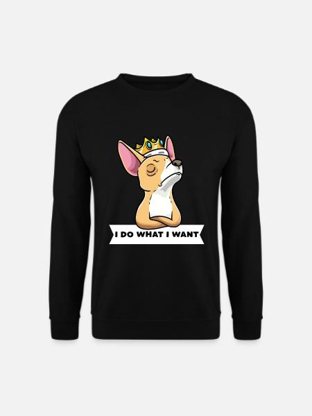 Chiweenie Hund Mit Krone - Unisex Pullover - Schwarz